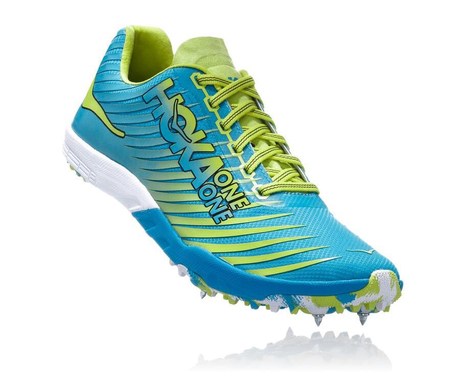 Hoka One One Çivili Koşu Ayakkabısı Erkek Mavi/Yeşil - Evo Xc - JO0527349